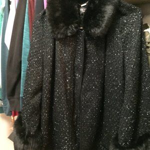 Victoria's Secret Black jacket with fur accent L